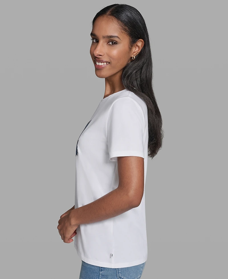 Karl Lagerfeld Paris Petite Short-Sleeve Crewneck T-Shirt