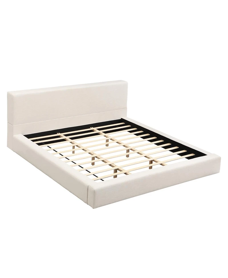 Streamdale Furniture King Upholstered Bed Frame, Linen