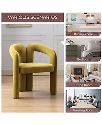 Rainsken Velvet Fabric Barrel Side Chair Set of 2