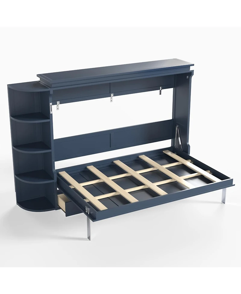 Streamdale Furniture Murphy Bed w/Shelf, Cabinets, Drawers, Office Space Saver