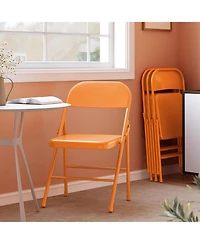 gaomon 8-Pack All-Steel Folding Chairs with Backrest, Heavy Duty Metal, 350 lb Capacity, Portable for Indoor/Outdoor