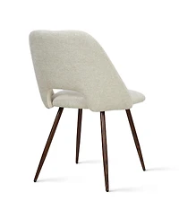 Maison Boucle Set of 4 Upholstered Dining Chairs, Modern Fabric, Walnut Metal Legs