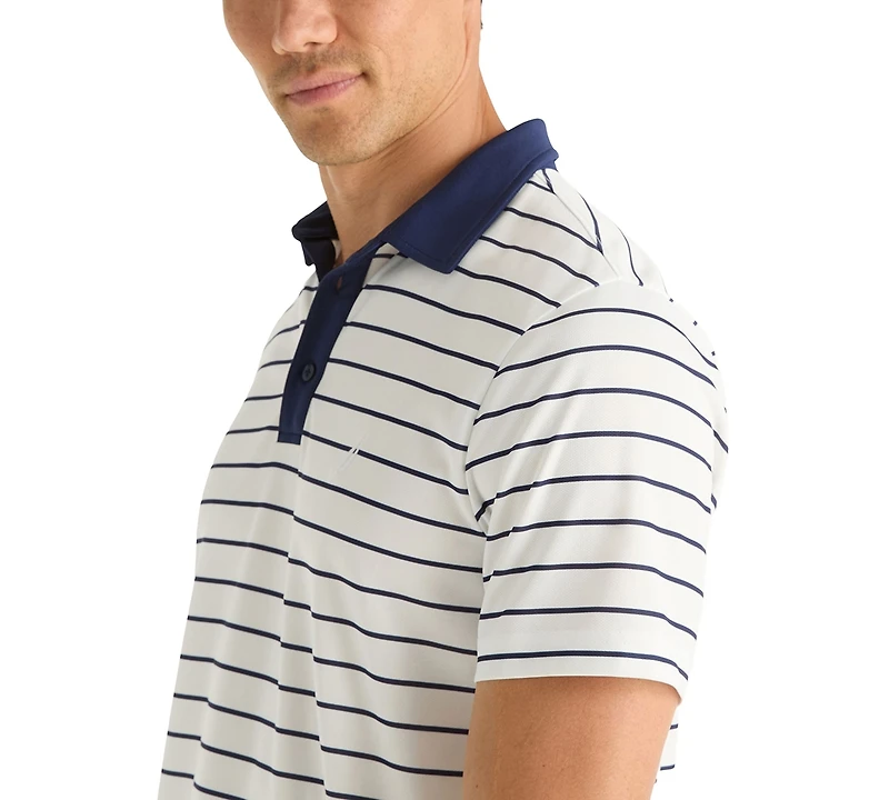 Nautica Men's Striped Moisture-Wicking Classic-Fit Polo Shirt