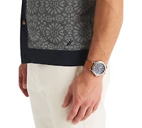 Nautica Men's Jacquard Classic-Fit Buttoned Polo Sweater