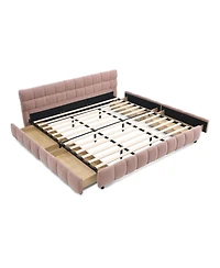 Streamdale Furniture California King Upholstered Bed w/ Storage Drawer
