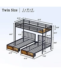 Streamdale Furniture Metal Triple Bunk Bed