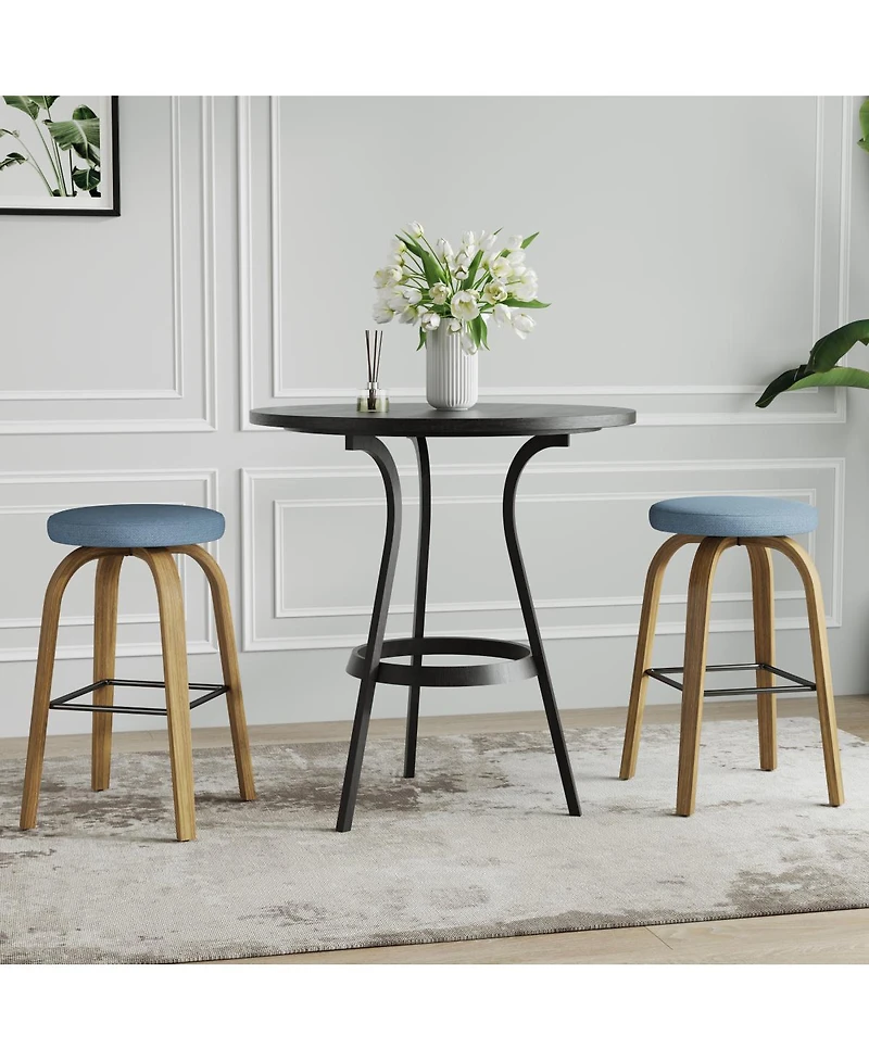 Streamdale Furniture Fabric Swivel Bar Stools Set of 2