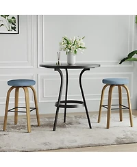 Streamdale Furniture Fabric Swivel Bar Stools Set of 2