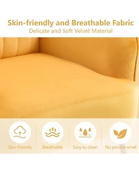 Streamdale Furniture Velvet Accent Chair with Metal Legs