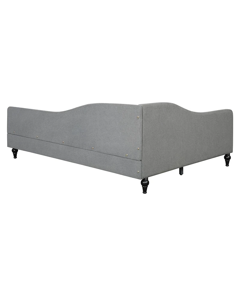 Streamdale Furniture L-Shaped Linen Daybed with Solid Wood Legs