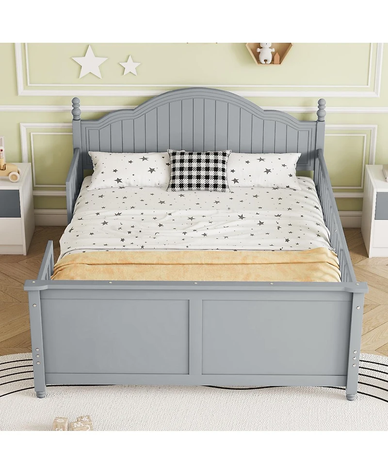 Streamdale Furniture Wood Full Platform Bed with Headboard/Footboard