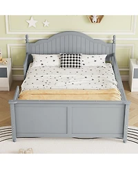 Streamdale Furniture Wood Full Platform Bed with Headboard/Footboard