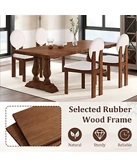 Gymax 4PCS Dining Chairs Upholstered Sherpa Fabric Kitchen Chairs w/ Rubber Wood Legs