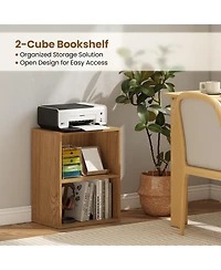Sugift 2-Cube Bookcase Floor Standing Open Bookshelf with 5-Position Adjustable Shelf