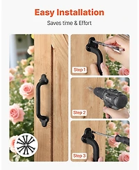 Sugift Barn Door Handle, 2Pcs 9" Rustic Steel Gate Handles for Outdoor Use