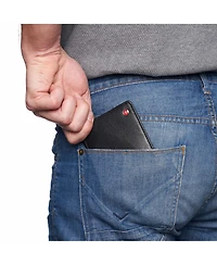 Alpine Swiss Mens Genuine Leather Passcase Bifold Wallet Rfid Safe 2 Id Windows