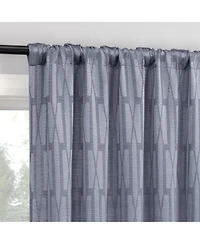 No. 918 Dover Tonal Geometric Semi-Sheer Back Tab Curtain Panel