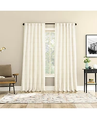 No. 918 Dover Tonal Geometric Semi-Sheer Back Tab Curtain Panel