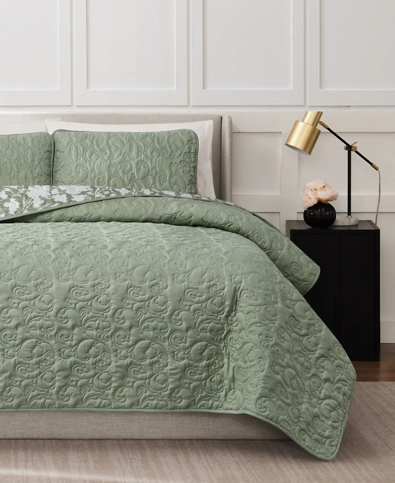 Nine West Laural Floral 3-Pc. Quilt Set