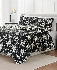 Nine West Silhouette Floral 3-Pc. Quilt Set