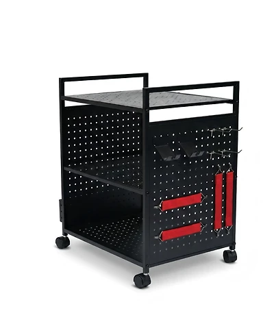 Mythinglogic 3-Tier Rolling Stand with Pegboard