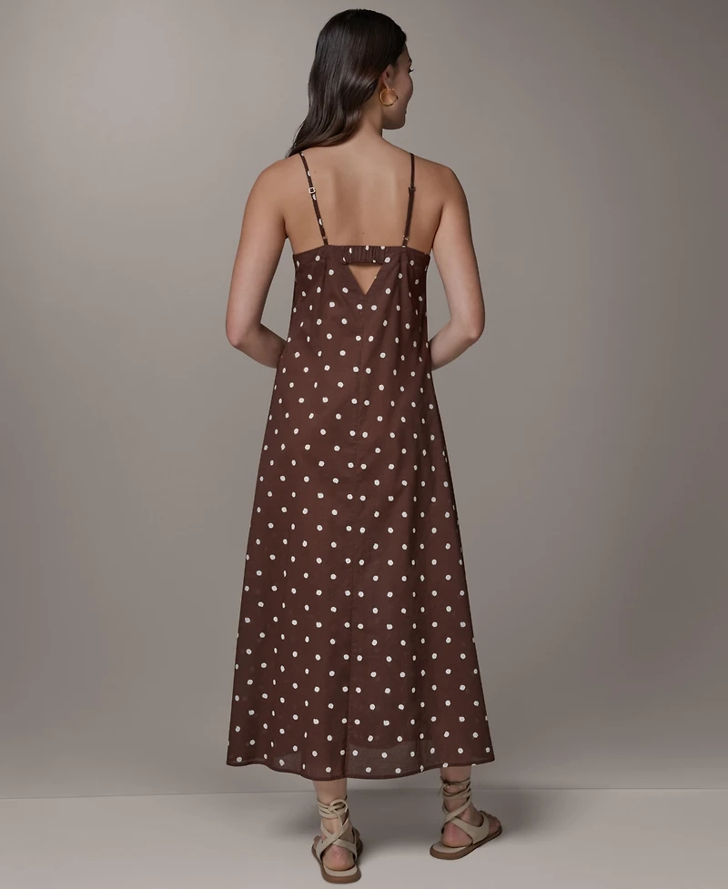 Donna Karan Weekend Women's Printed V-Neck Midi Dress