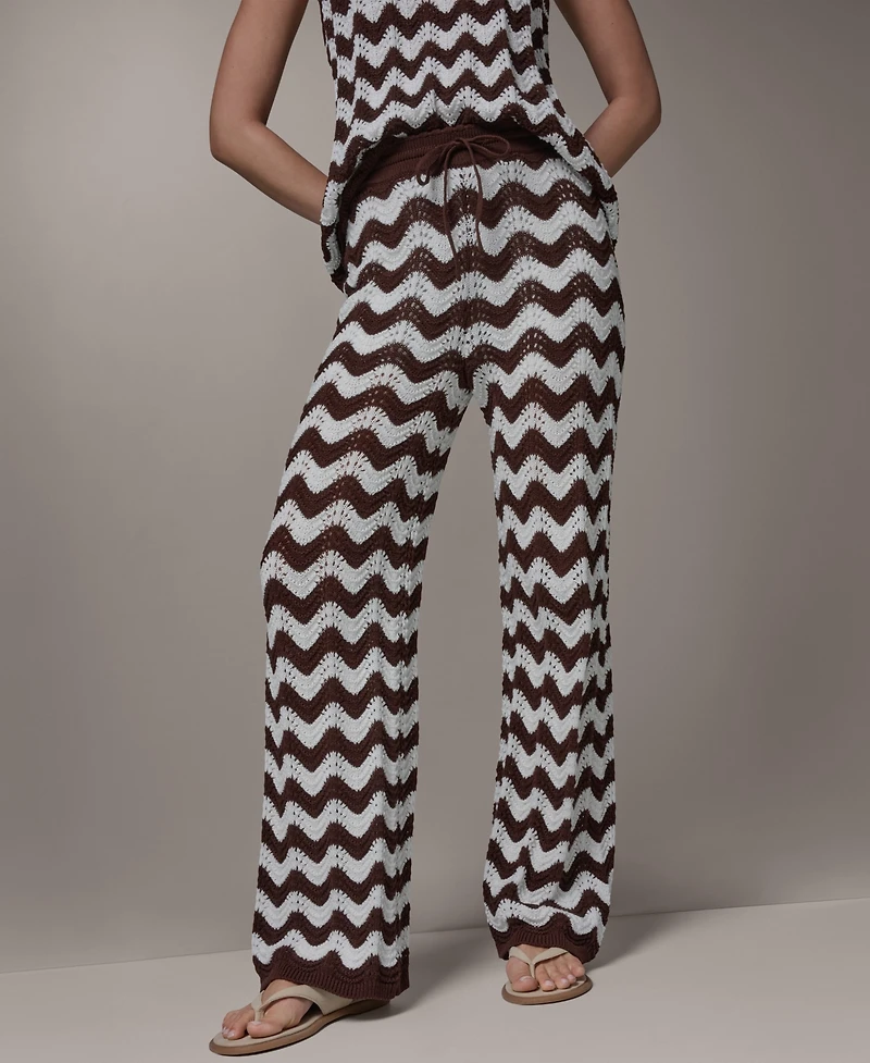 Donna Karan Weekend Women's Scallop Stripe Pointelle Pants