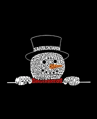 La Pop Art Women's Premium Blend Peeking Snowman Word T-Shirt