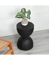 Streamdale Furniture Solid Mango Wood Side End Table, Round Accent Table