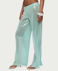 Edikted Women's Avalee Sequin Wide Leg Pants