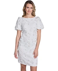 Jessica Howard Women's Boat Neck Bubble-Sleeve Sheath Dress