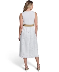 Jessica Howard Women's Crewneck Sleeveless Midi Dress