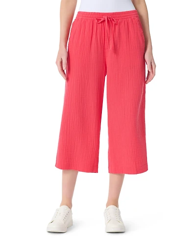 Gloria Vanderbilt Women's High-Rise Wide-Leg Gauze Pants