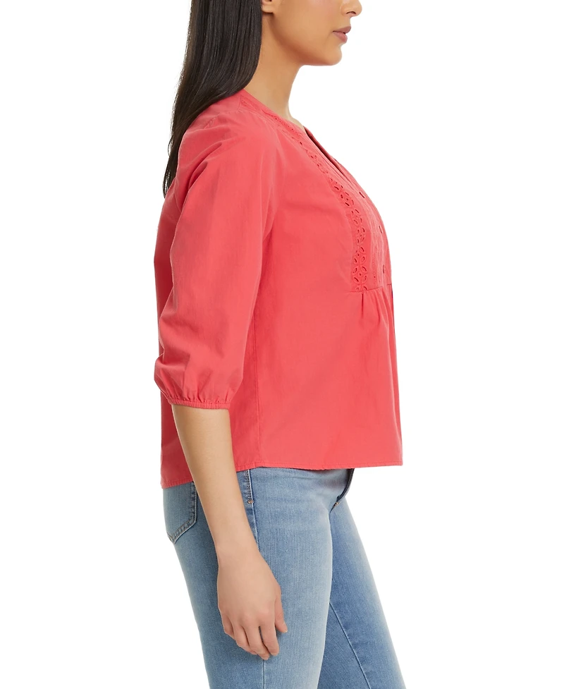 Gloria Vanderbilt Women's Peplum Button-Front Top