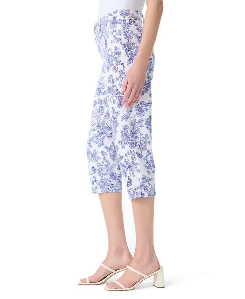 Gloria Vanderbilt Women's High-Rise Floral-Print Capri Pants