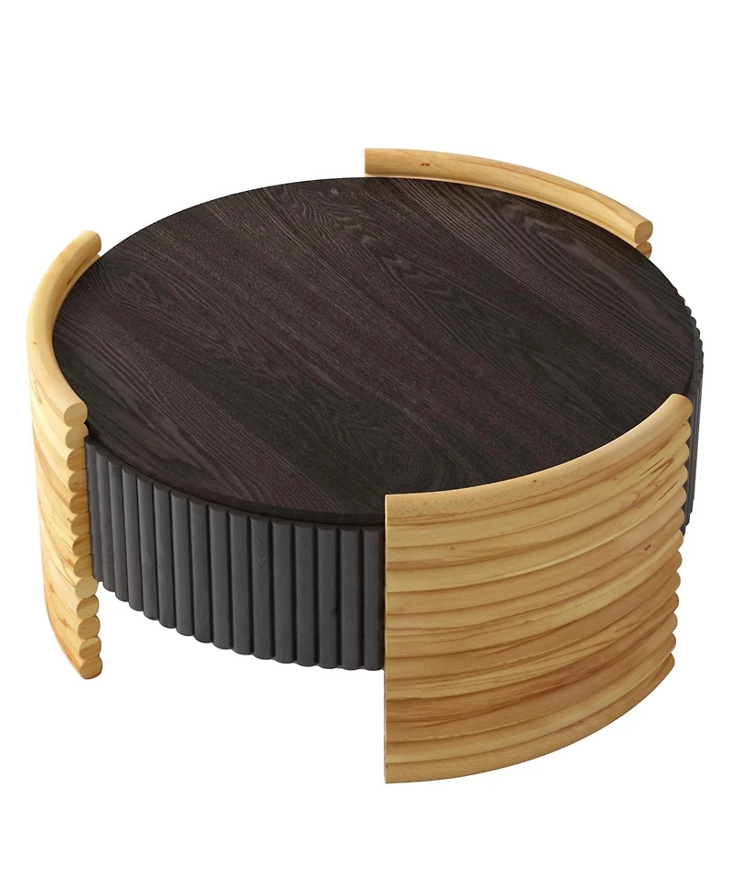 Streamdale Furniture Modern Colorblocked Striped Coffee Table with Flip Top Storage