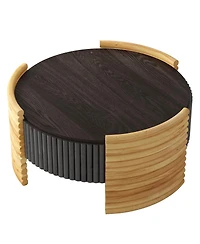 Streamdale Furniture Modern Colorblocked Striped Coffee Table with Flip Top Storage