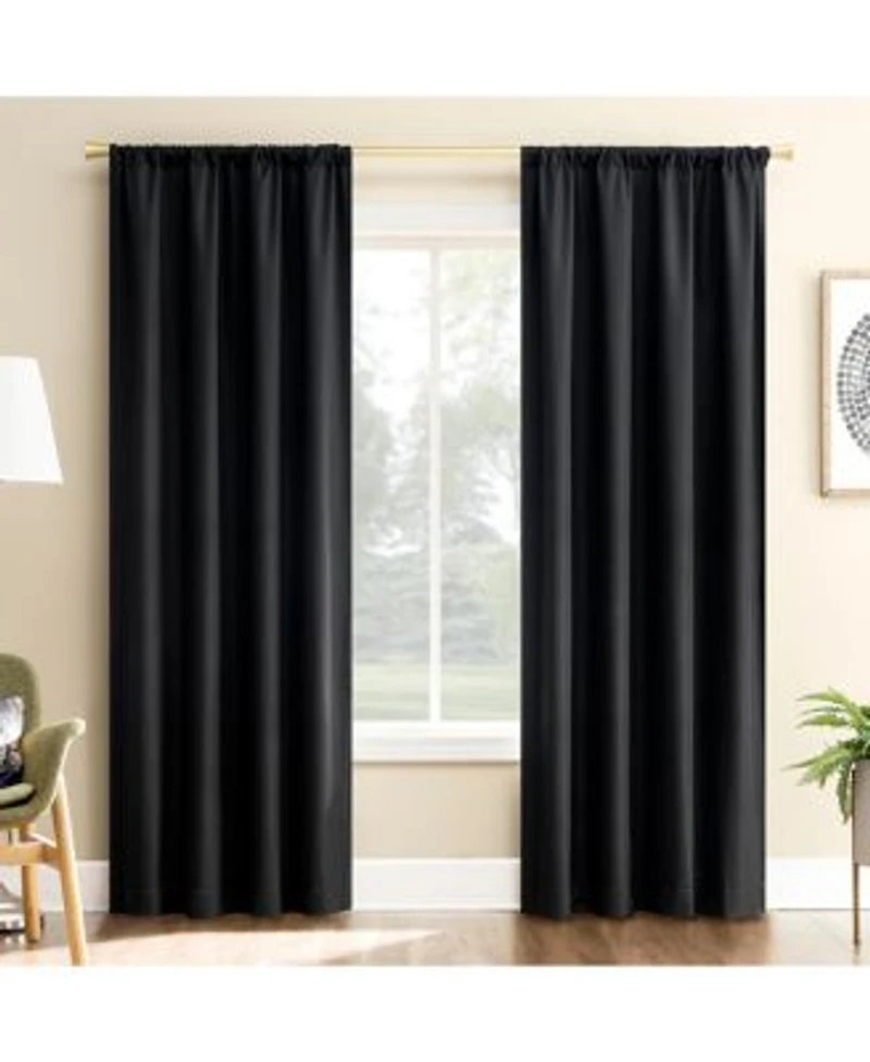 Sun Zero Karina Textured Blackout Rod Pocket Curtain Panel