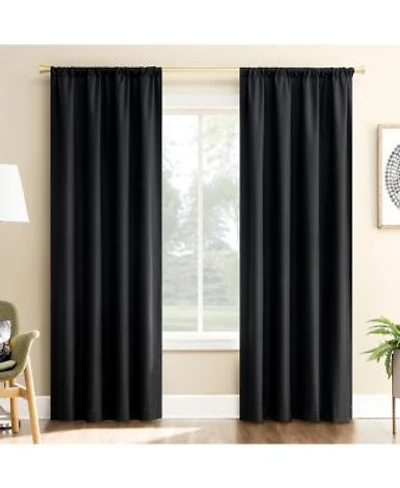 Sun Zero Karina Textured Blackout Rod Pocket Curtain Panel