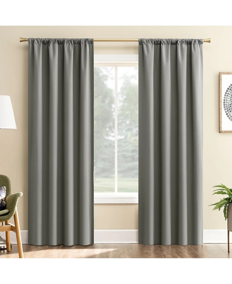Sun Zero Karina Textured Blackout Rod Pocket Curtain Panel