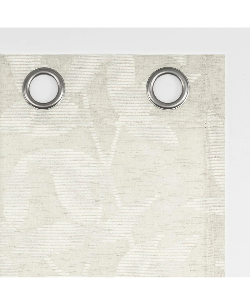 No. 918 Nadia Textured Botanical Semi-Sheer Grommet Curtain Panel