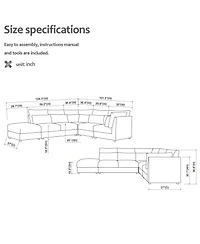 Sugift 5 - Piece Upholstered Sectional, Sofa Set