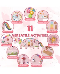 Slickblue 11 in 1 Toddler Busy Board Dinosaur Wall Activity Learning Toy