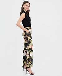 Anne Klein Women's Printed Pull-On Wide-Leg Pants