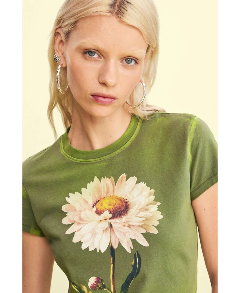 Desigual Women's Fitted daisy T-shirt