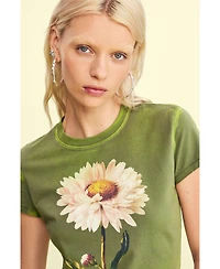 Desigual Women's Fitted daisy T-shirt
