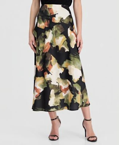 Anne Klein Womens Printed Pull On Bias Skirt
