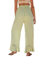 Cupshe Women's Mint Breeze Crochet Trim Pants