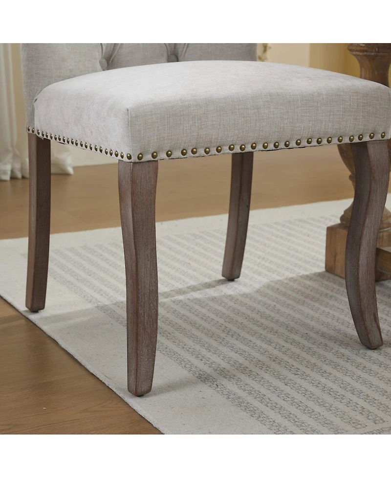 Streamdale Furniture Chenille Tufted Dining Chairs (Set of 2)