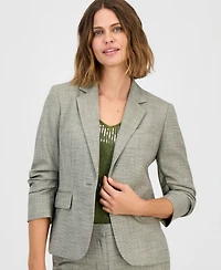 Anne Klein Women's One-Button Scrunch-Sleeve Blazer